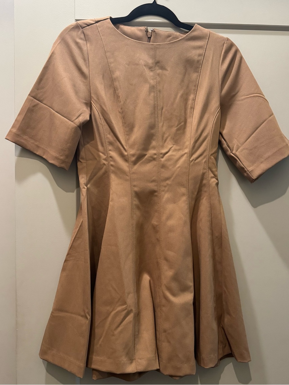 NWT XS H&M Camel Pleated Dress